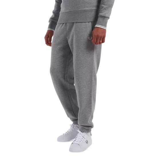 Fred Perry Men’s Loopback Knit Joggers Drawstring Logo Sweatpants Steel Marl - Picture 1 of 6